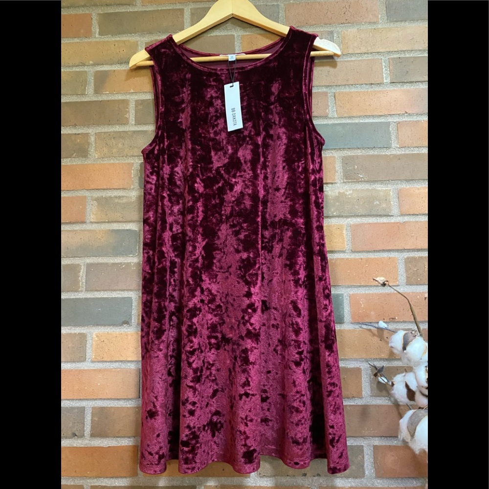 Bb Dakota super fun crushed velvet swing dress M